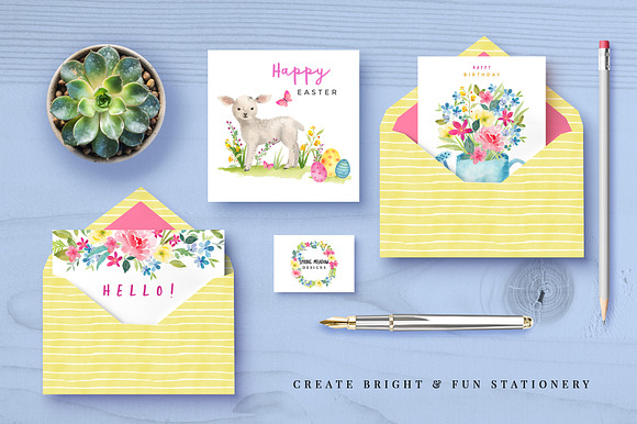 Spring Flower and Animal graphic set in Illustrations - product preview 6