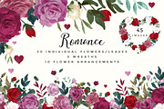 Romance- Watercolor Clipart Set