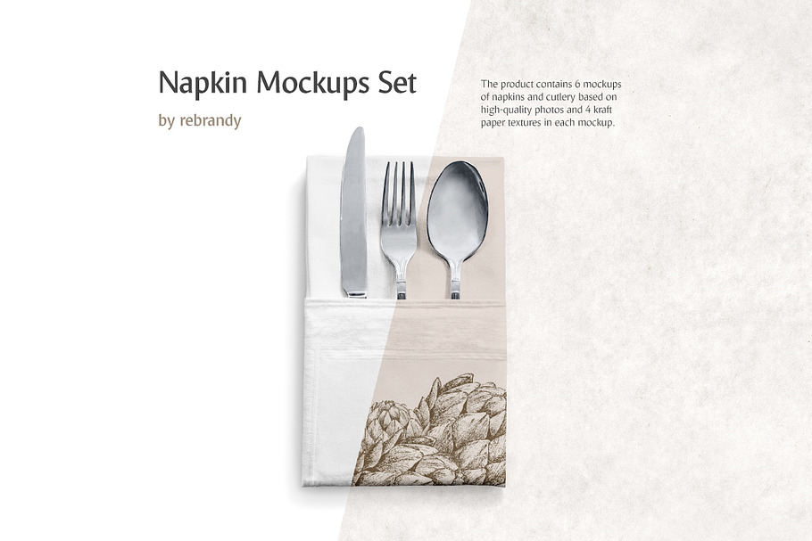 Napkin Mockups Set in Product Mockups - product preview 8
