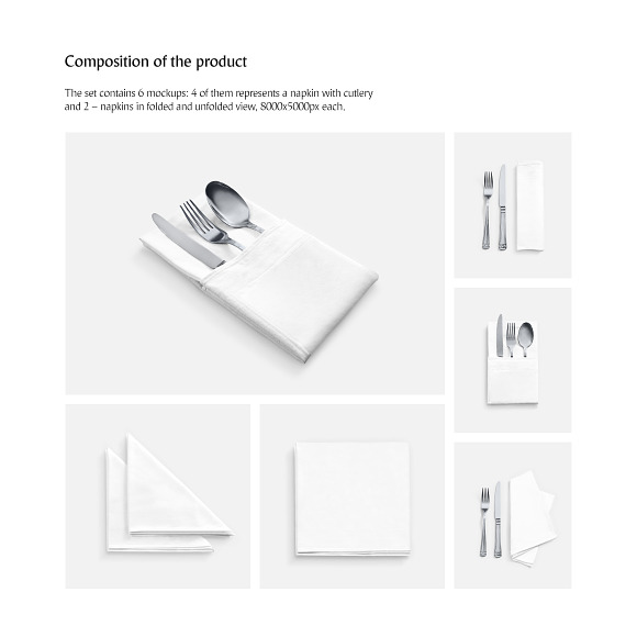 Napkin Mockups Set in Product Mockups - product preview 1