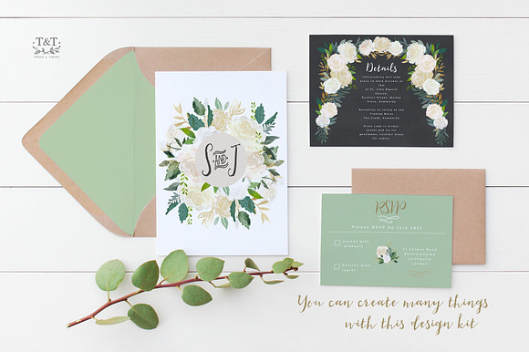 Watercolor Floral Design Set -Audrey in Illustrations - product preview 2