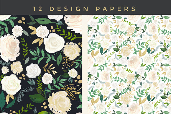 Watercolor Floral Design Set -Audrey in Illustrations - product preview 4