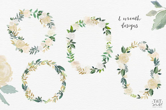 Watercolor Floral Design Set -Audrey in Illustrations - product preview 5