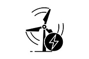 Wind energy turbine glyph icon