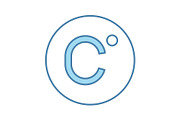 Celsius degrees temperature icon