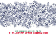 Christmas Wreath Seamless Patterns