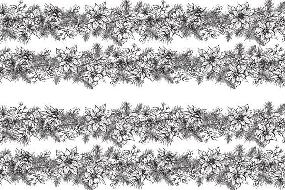 Christmas Wreath Seamless Patterns in Patterns - product preview 1