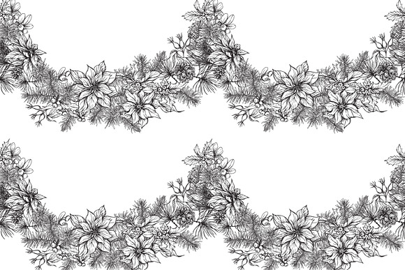 Christmas Wreath Seamless Patterns in Patterns - product preview 3