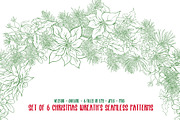Christmas Wreath Seamless Patterns