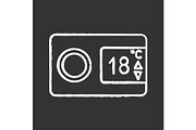 Digital thermostat chalk icon