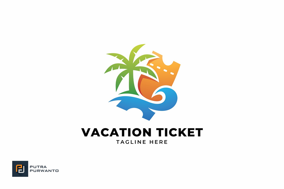 Vacation Ticket - Logo Template in Logo Templates - product preview 8