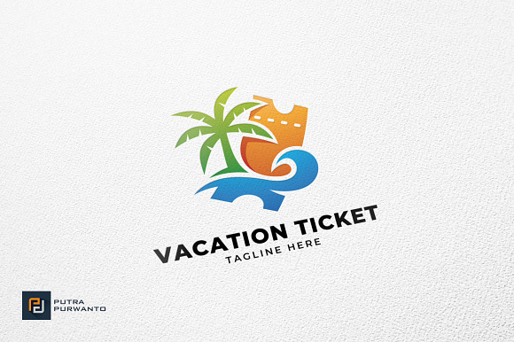 Vacation Ticket - Logo Template in Logo Templates - product preview 1