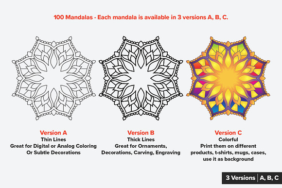Mandala Vector Ornaments Bundle in Illustrations - product preview 1