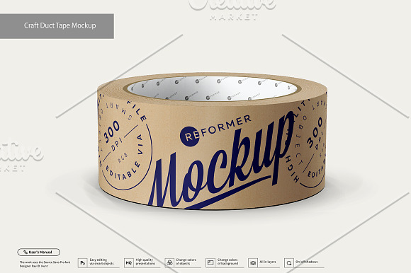 Craft Duct Tape Mockup in Mockup Templates - product preview 4