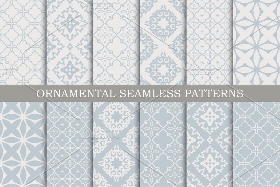 12 ornament seamless vector patterns in Patterns - product preview 8