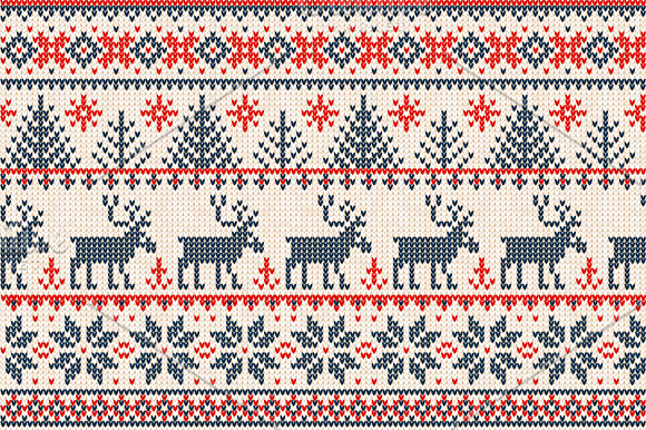 Christmas seamless knitted patterns  in Patterns - product preview 3