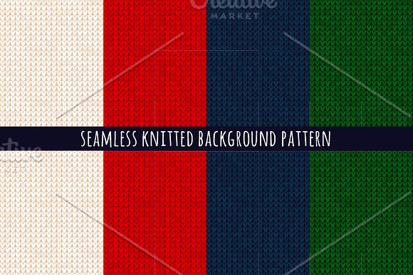 Christmas seamless knitted patterns  in Patterns - product preview 4