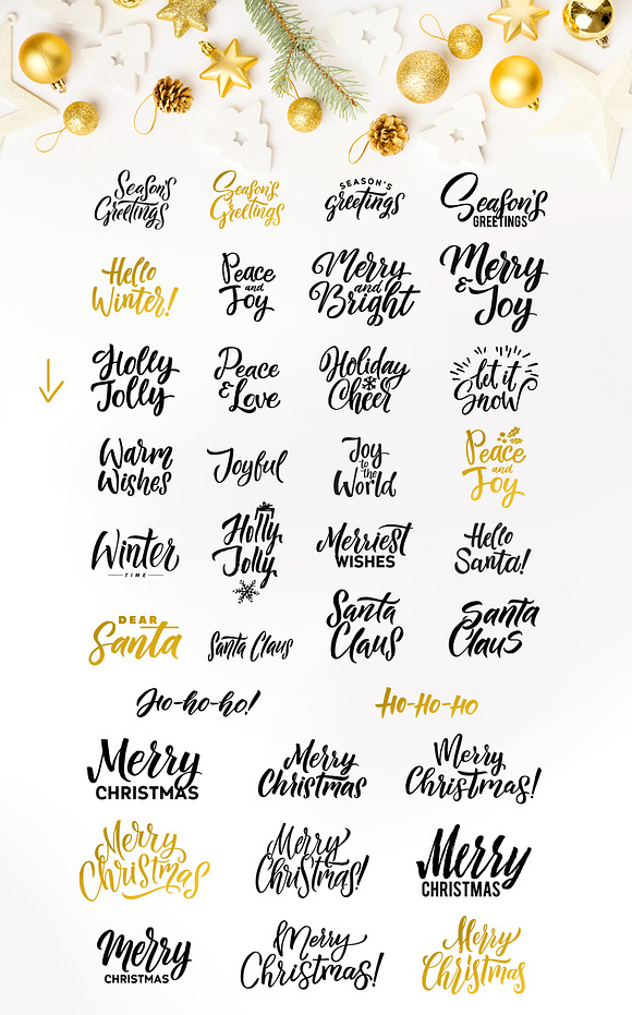 55 Christmas Lettering Labels in Illustrations - product preview 6