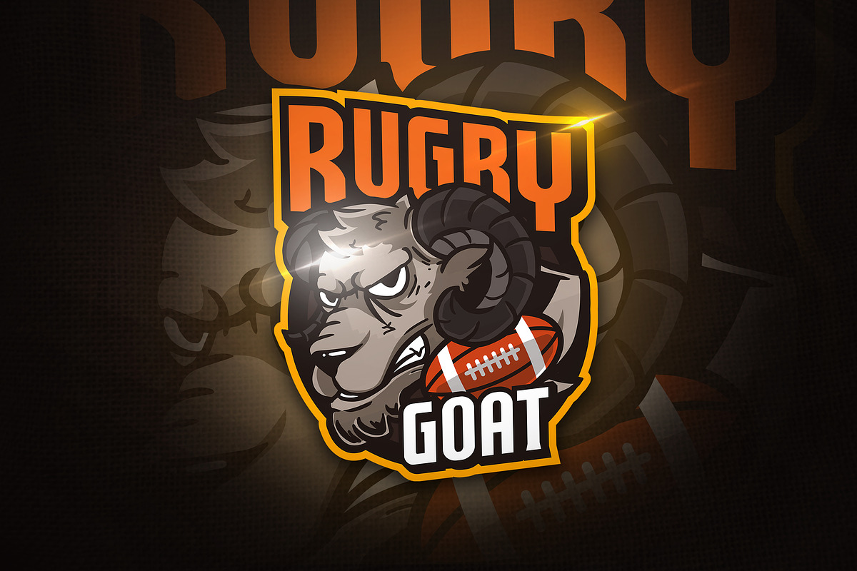 Rugby Goat - Mascot & Esport Logo in Logo Templates - product preview 8