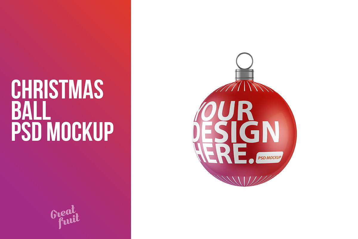 Christmas Ball Decoration PSD Mockup in Product Mockups - product preview 8