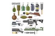 Gun vector military weapon grenade