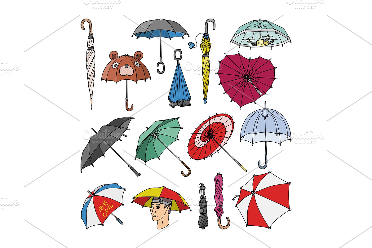 Umbrella vector umbrella-shaped in Objects - product preview 8