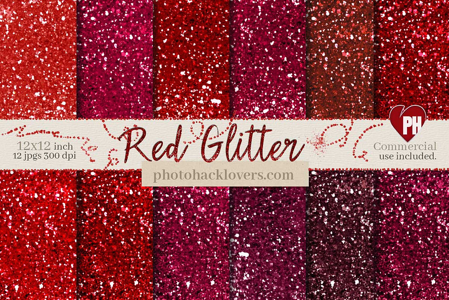 Red Glitter Textures in Textures - product preview 8