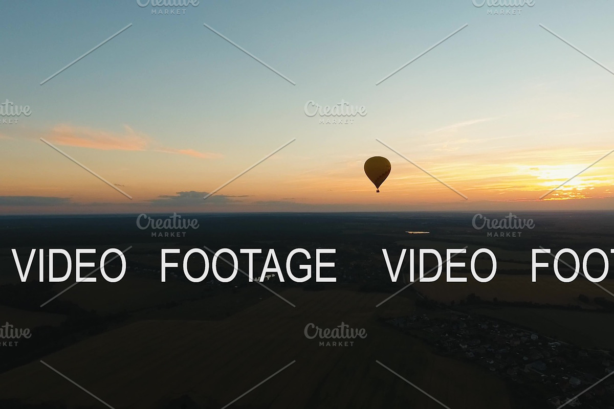 Hot air balloon in the sky over a in Graphics - product preview 8