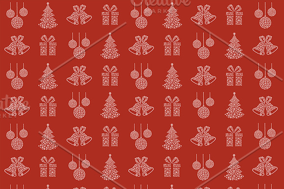 Patterns with Christmas icons in Patterns - product preview 1