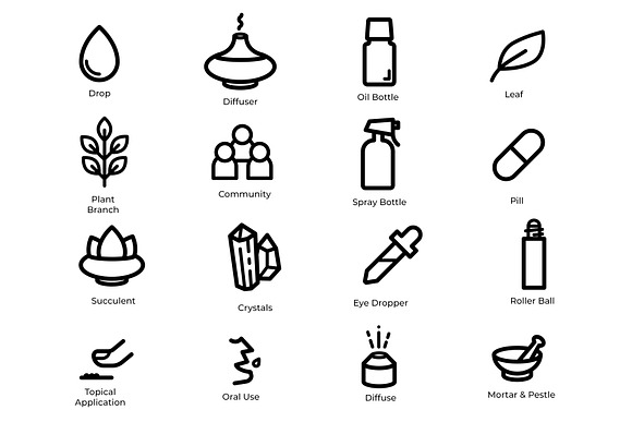 Wellness & Essential Oil Icons in Health Icons - product preview 3
