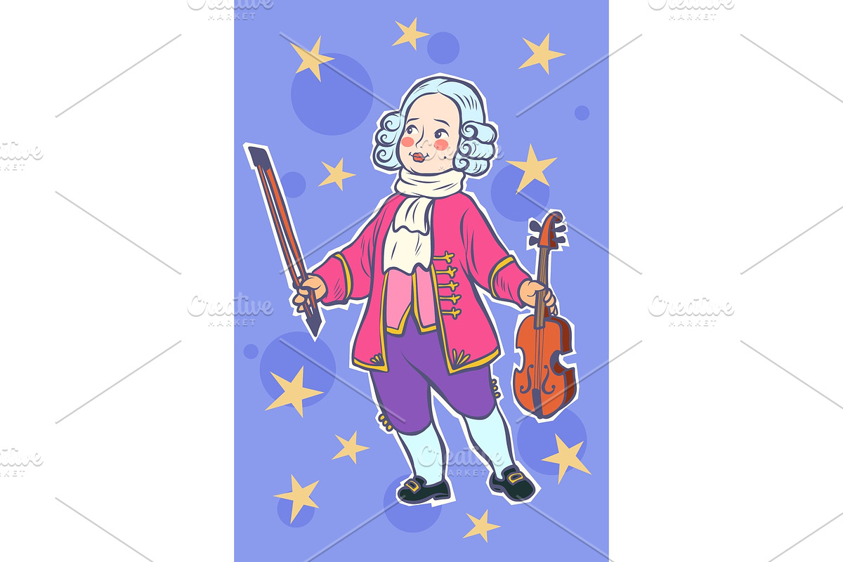 baby violinist musician little in Illustrations - product preview 8