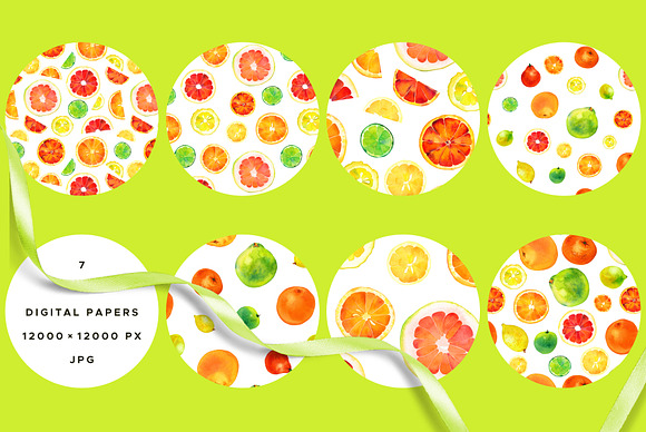 Citrus Watercolor Collection in Illustrations - product preview 1