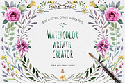 Watercolour elements. Wreath creator
