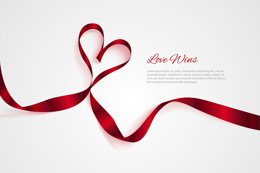 Romantic vector ribbon in Objects - product preview 8