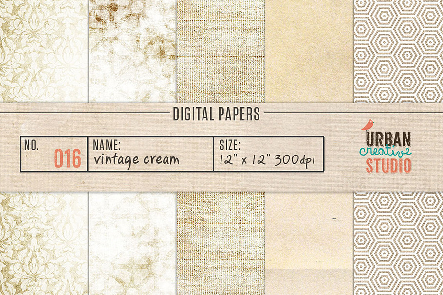 Vintage Creams Digital Backgrounds