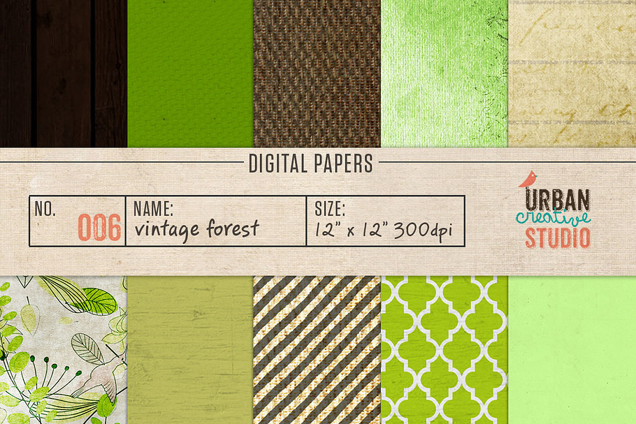 Vintage Forest Digital Backgrounds