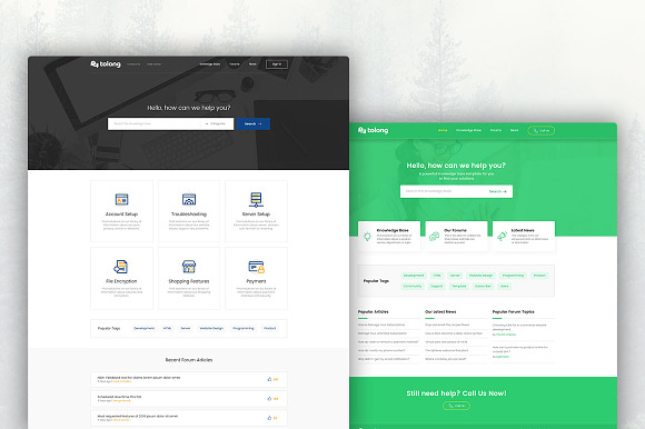 Tolong - Knowledge Base PSD in Website Templates - product preview 2