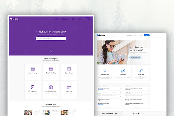 Tolong - Knowledge Base PSD in Website Templates - product preview 3