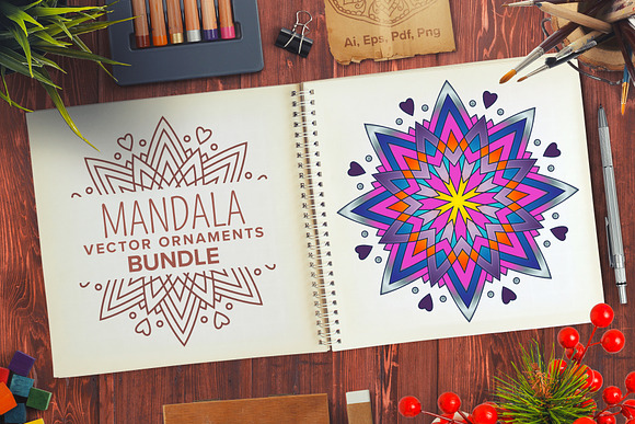 Mandala Vector Ornaments Bundle in Illustrations - product preview 42