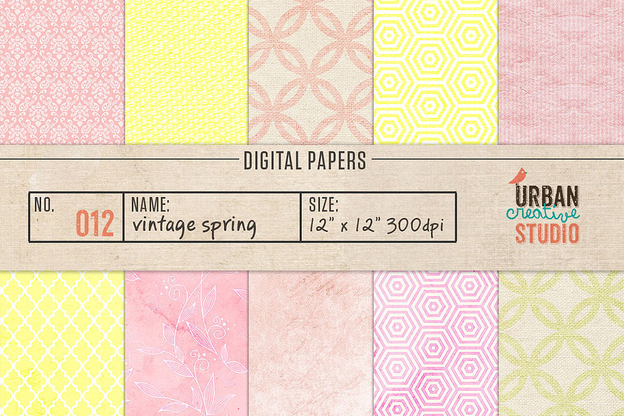 Vintage Spring Digital Papers