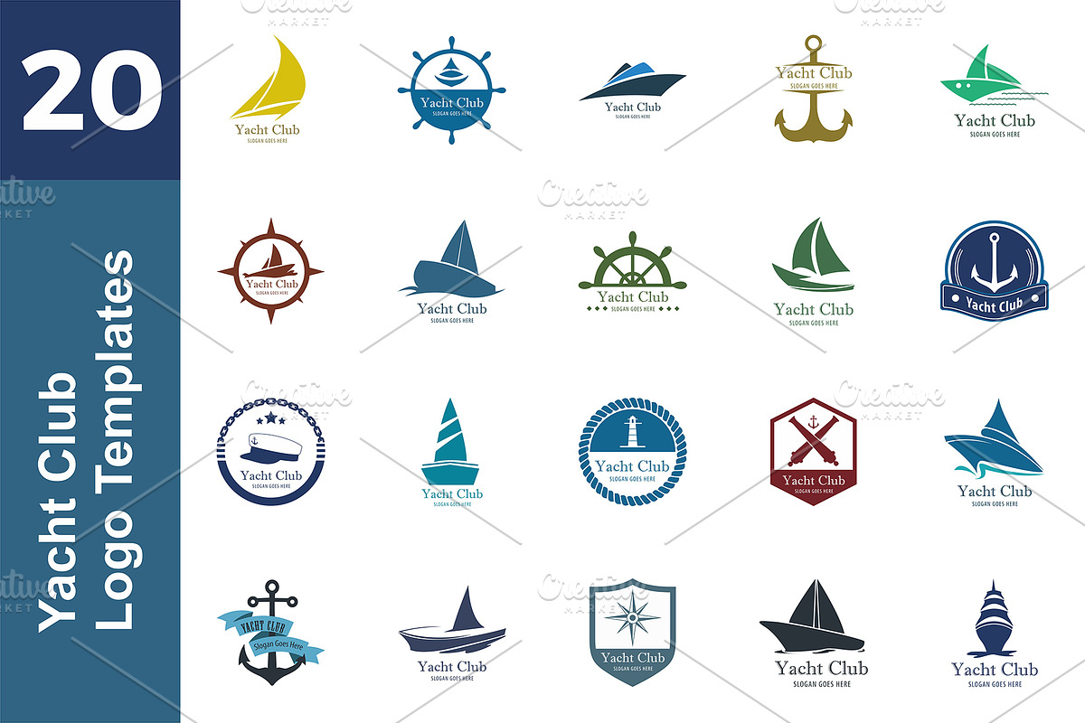 20 Logo Yacht Templates Bundle in Logo Templates - product preview 8