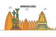 Burkina Faso line skyline vector