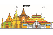 Burma line skyline vector