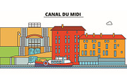 Canal Du Midi  line travel landmar