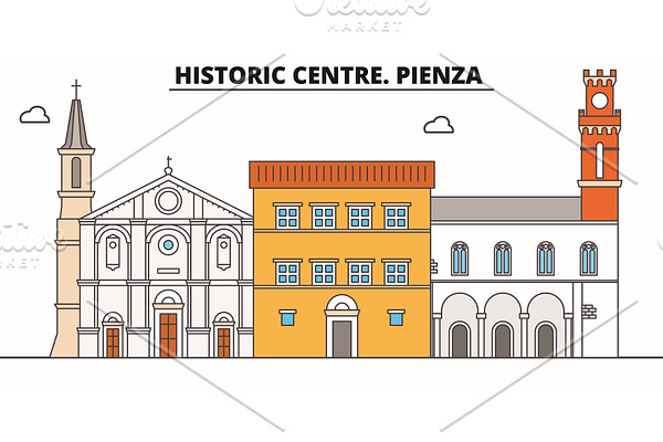 Historic Centre. Pienza  line trave