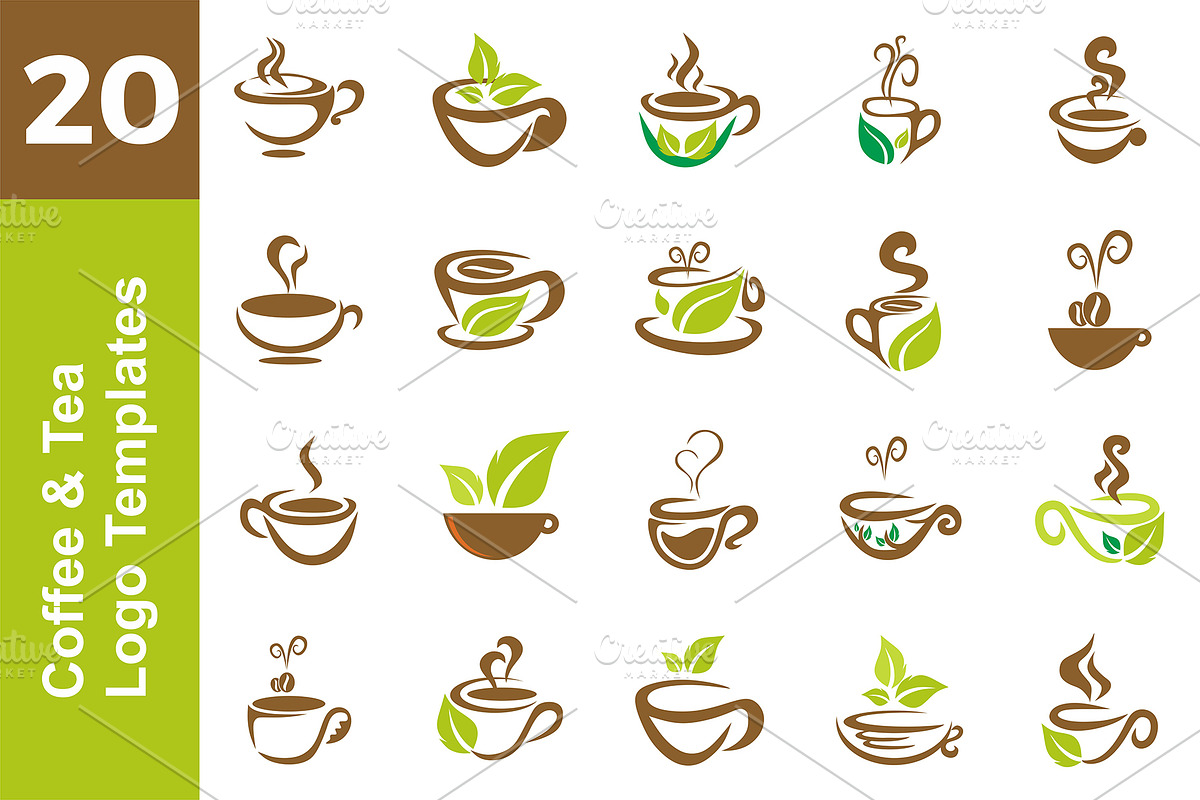 20 Logo Coffee & Tea Bundle in Logo Templates - product preview 8