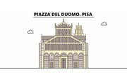 Piazza Del Duomo. Pisa  line trave