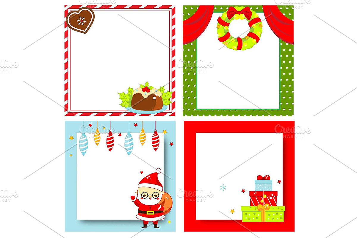 Christmas frames. New Year cards in Illustrations - product preview 8