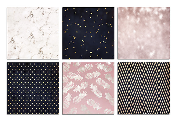 Rose Marble, Navy Blue Foil Textures in Textures - product preview 2
