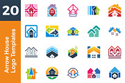 20 Logo Arrow House Template Bundle 